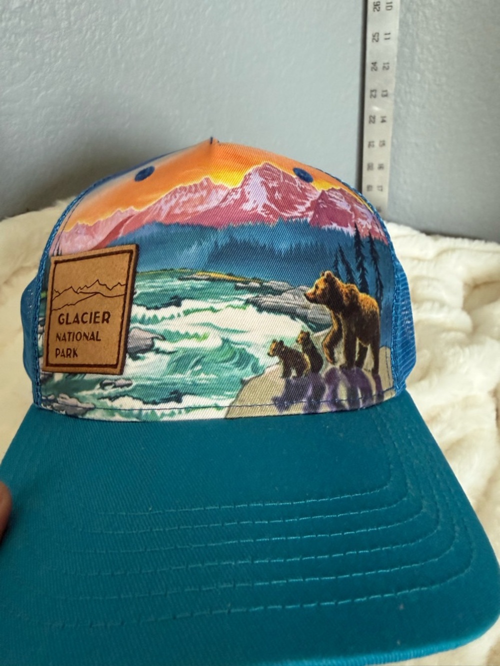 Glacier National Park Teal Scenic Patch Trucker Hat - Picture 4 of 6